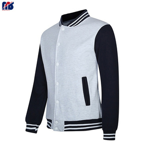 แจ็คเก็ตเบสบอลคอวีกันลมสำหรับผู้ชายขายส่ง แจ็คเก็ตเปล่าแบบ Letterman ผ้าขนสัตว์/โพลีเอสเตอร์สำหรับทุกเพศ - Product Image 2