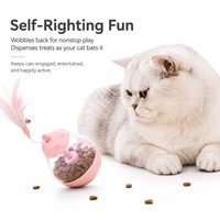 Jouet pour chat auto-remontant 3-en-1 avec distributeur de friandises et plume interactive rotative – Vente en gros
