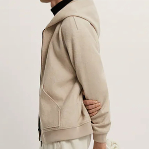 Sudadera con Capucha de Invierno de Alta Calidad, Lisa, con Cierre, para Hombre, 100% Algodón, con Forro Polar, Corte Cuadrado, Logotipo Personalizado - Product Image 3