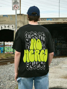 T-shirt pour homme en coton 100% de qualité supérieure, 300 GSM, imprimé graphique surdimensionné, poids lourd, taille plus, faible MOQ-prix, OEM, haute qualité - Product Image 4