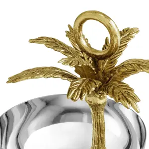 Bol décoratif minimaliste de luxe pour l'accentuation d'un intérieur, bol moderne en métal pour la décoration exclusive de maisons de créateurs, plaqué sécurisé - Product Image 3