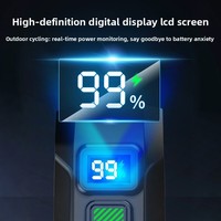 Phare et klaxon de vélo rechargeables USB-C, éclairage avant de vélo à LED 4 modes avec affichage de la puissance pour la sécurité en conduite nocturne