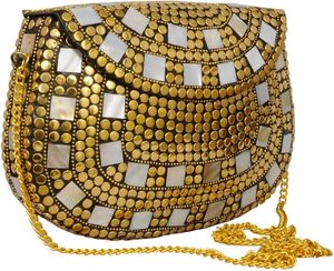 Bolso de hombro de embrague de estilo mudo de piedra de metal hecho a mano de calidad caliente para niñas y mujeres en Venta caliente. - Product Image 1