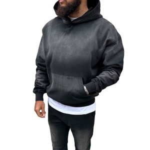 Precio al por mayor de calidad superior 2025 última ropa de calle personalizada en blanco lavado ácido Sudadera con capucha nueva Sudadera con capucha de peso pesado para hombres - Product Image 1