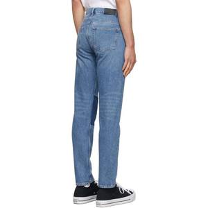 Pantalons en jean pour hommes, streetwear personnalisé à bas prix, broderie solide, coton de haute qualité, lavage léger, ample, grande taille - Product Image 2