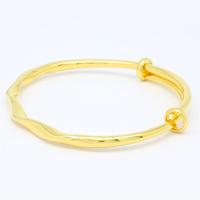 Bracelet ajustable en argent plaqué or 24 carats, design classique, haute qualité, forme paix, pour femme, idéal pour le quotidien, les fêtes et les mariages