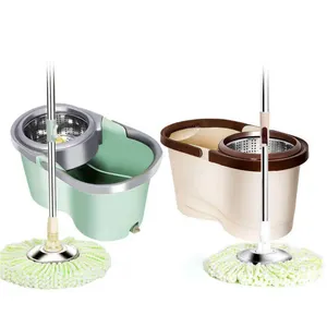 Thickened With Wheel Double Drive Mop Bucket Rotating Stainless Steel Shake Dry Mop Household Mop Free Hand Wash Wet And
