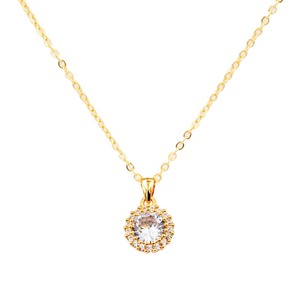 Collezione di gioielli cristiani Collane placcate in oro rodio trasparente zirconi motivi floreali geometrici platino d'acqua dolce - Product Image 2
