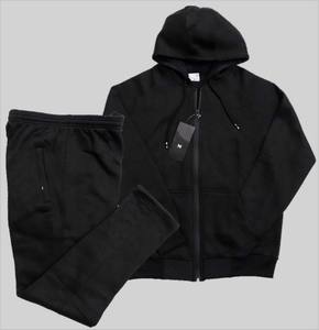 Sweat à capuche de conception personnalisée de haute qualité véritable 100% coton lourd zippé à la mode polaire 2 pièces survêtement à capuche pour hommes - Product Image 1