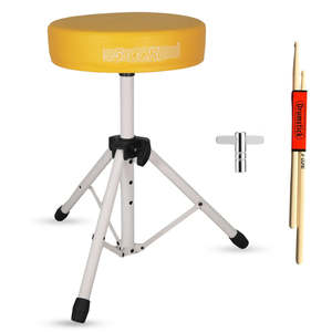 5 Core <b>Drum</b> Throne 3 Thick Padded Memory Foam Comfortable Drummer Stool 330Lb Capacity Adjustable - Product Image 1