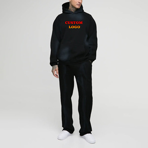 OEM/ODM Hombres Casual Pullover Chándal Conjunto de 2 piezas Sudadera con capucha de gran tamaño y pantalón 100% Algodón Drop Shoulder Maternidad Características - Product Image 1