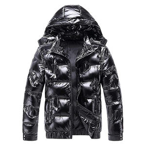 Veste bouffante pour hommes de qualité supérieure couleur noire grande taille fermeture éclair coton remplissage mode porter veste bouffante pour adulte - Product Image 3