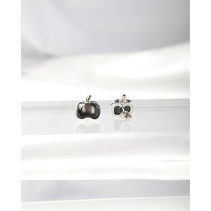 Apple <b>Stud</b> <b>Earrings</b> Fruit Shape Zinc Alloy Gold Plated Pearl Diamond for Party Engagement - Product Image 4