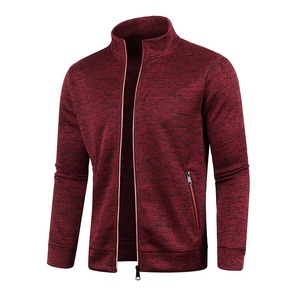 Men Solid Color Long Sleeve Knitting Cardigan Casual Loose Comfortable Zipper Pockets All-Match Outwear Sweatshirts - Product Image 1