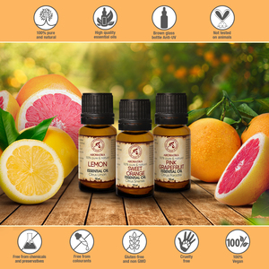 Citrus Flavor Cold Pressed <b>Essential</b> <b>Oil</b> <b>Set</b> with Grapefruit Lemon & Orange for Natural Aromatherapy Home Spa Gift Box - Product Image 2