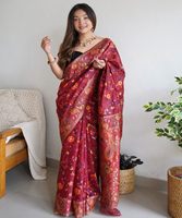 Vêtement ethnique Evergreen en coton chinon rouge, à l'aspect riche, avec broderie et travail de sequins multifils, pour tenues de réception, prix de gros