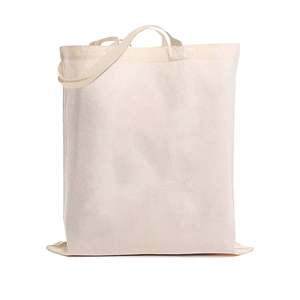 Cotton Canvas Tote <b>Bag</b> Recyclable Eco-Friendly <b>Long</b> Handle Plain Letter Screen Pattern Medium Size for Daily Use Advertising - Product Image 1