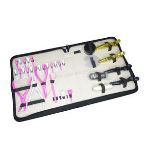 Herramientas de trabajo de salón de acero inoxidable de buena calidad 100% y alicates de abalorios Clips tipo C herramientas de bucle de tracción de aguja para extensión de cabello - Product Image 5