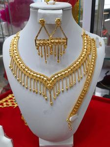 ชุดสร้อยคอต่างหูเข็มกลัดดอกไม้มุกคลาสสิกวินเทจทอง24K สไตล์ดูไบครบรอบเครื่องประดับทองแดงแฟชั่นของขวัญ - Product Image 3