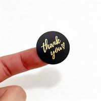 Étiquettes rondes personnalisées avec logo, autocollants de remerciement de luxe en feuille d'or, rouleau pour emballage haut de gamme, vente en gros