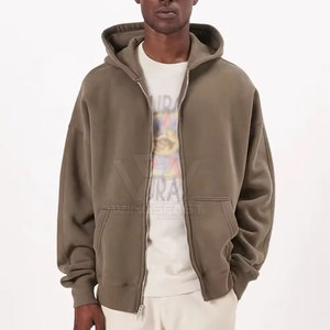 Calidad superior Hombres de moda Cremallera Lavado ácido Sudaderas con capucha Ropa de moda Básicos Cremallera Lavado ácido Sudaderas con capucha - Product Image 1