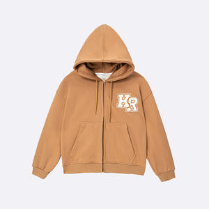 Sudadera con cremallera para mujer, Sudadera con capucha con logotipo personalizado, forro de piel 100%, Sudadera con capucha de manga larga, Sudadera con capucha de diseño frontal de gran tamaño, forro polar suave - Product Image 1