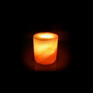 Portacandele in Sale Rosa dell'Himalaya da 1 kg, Lanterna in Pietra per Candele Tea Light, 10 cm, Prodotto in Pakistan - Product Image 1