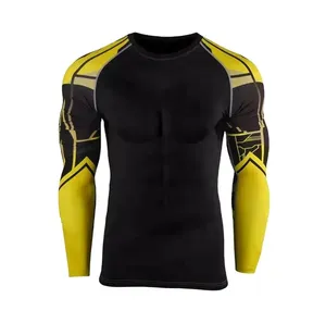 Vêtements de compression à manches longues pour hommes, avec fermeture à glissière avant, pour le surf et la salle de sport, avec protection contre les éruptions pour utilisation MMA - Product Image 4