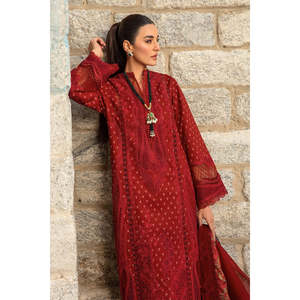 Collection de Luxe 2024 Crimson X Saira Shakira : Salwar Kameez Choli Anarkali en Coton Ruby-TC-1118 avec motifs Paisley dansants - Product Image 3