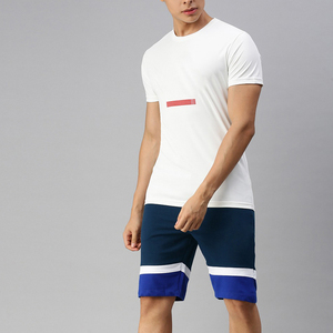 Pantalones Cortos Respetuosos con el Medio Ambiente para Hombre, Pantalón de Tela Suave, Cintura Elástica, Gimnasio Atlético, Color Azul Marino y Royal High Street - Product Image 4