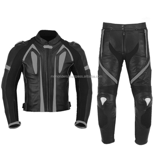 Blouson de moto en cuir noir pour homme - Coupe-vent et séchage rapide, grande taille, style course automobile automne - Product Image 3
