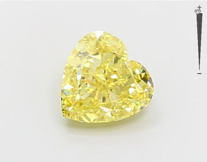Diamants cultivés en laboratoire taille coeur 1.02 diamants HPHT CVD de couleur jaune intense en vente - Product Image 1