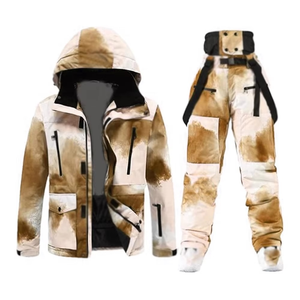 Vestes de ski softshell imperméables et coupe-vent pour hommes, impression personnalisée, vestes de snowboard à capuche, pull de ski avec doublure en polaire - Product Image 1