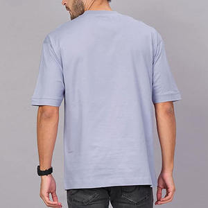mens lavender light <b>purple</b> oversized loose fit plain solid blank casual short sleeve <b>tshirt</b> crewneck basic tee top - Product Image 3