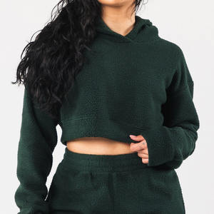 Conception de sweats à capuche courts pour femmes personnalisés, sweats à capuche courts pour femmes de couleur personnalisée, sweats à capuche courts pour femmes très vendus, impression sérigraphique - Product Image 4