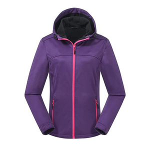 Femmes vente en gros veste coupe-vent à coquille souple imperméable randonnée alpinisme à capuche solide plaine teint coupe-vent veste femmes - Product Image 6