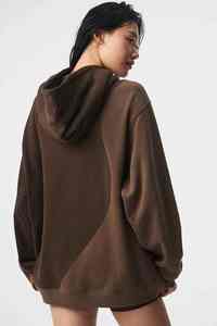 เสื้อมีฮู้ดตัวยาวโอเวอร์ไซส์สำหรับผู้หญิงผ้ากำมะหยี่2025เสื้อมีฮู้ดโอเวอร์ไซส์ผ้าคอตตอน - Product Image 5