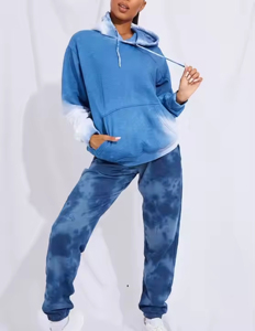 Sweat à capuche en polaire délavé à l'acide, design optimal, OEM, manches longues pour femmes, léger, couleur unie, respirant, col à capuche - Product Image 2