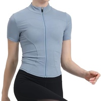 Vêtements de sport en gros pour l'entraînement en salle de sport, design confortable, haut de yoga, veste zippée, vêtements de course pour femmes, tenue de jogging