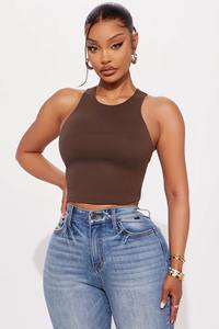 Hot Sales Custom <b>Womens</b> Clothing Crop <b>Tops</b> High Quality O-neck Summer Sleeveless Ladies Vest Ribbed Tank <b>Tops</b> <b>for</b> Girls - Product Image 3