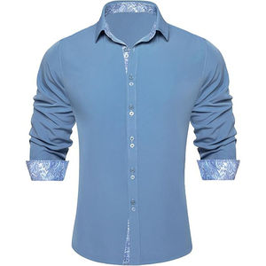 Camisa de vestir informal a cuadros para hombre, tela ligera, perfecta para Eventos informales inteligentes, ropa de negocios y de fin de semana - Product Image 6