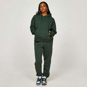 Ensemble deux pièces pour femme, coupe régulière, hiver, uni, vintage, sweat à capuche et pantalon de jogging, doux, pour tous les jours - Product Image 1