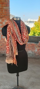 Sarongs en coton imprimé Dabu Bagru, tissus biologiques, 100% coton biologique, couleur naturelle, utilisation en gros, sarongs bon marché - Product Image 2