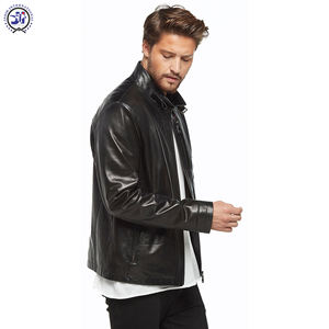 แจ็กเก็ตหนังสำหรับผู้ชายเสื้อแจ็กเก็ตหนังดีไซน์ใหม่ดีไซน์ปกสีดำสำหรับผู้ชาย OEM 2024 - Product Image 5