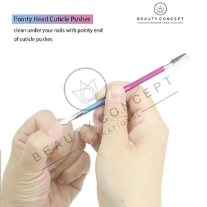 Empujador de cutículas de uñas de salón de Mejor proveedor en color azul púrpura uso personalizado recién llegado producto de acero sostenible - Product Image 5
