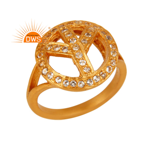 แหวนแยกพลอยบุษราคัมสีขาวธรรมชาติทำจากเงินสเตอร์ลิงเป็นของขวัญสำหรับผู้หญิง - Product Image 1