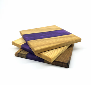 Nouveau modèle Dessous de verre carré en résine époxy et bois d'acacia Dessous de verre carré en résine époxy et bois d'acacia pour accessoires de cuisine - Product Image 5