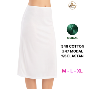 Falda Larga Interior para Mujer ASAR MODA - Antibacteriana, Ecológica, Transpirable, Mezcla de Algodón, Modal y Elastano, Tejido de Punto, para Uso Diario - Product Image 2