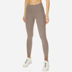 Pantalones de Yoga para gimnasio atléticos de cintura alta transpirables personalizados de tendencia superior 2024 para mujer patrón sólido cierre de cordón con bolsillo - Product Image 1