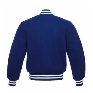 OEM personalizado de alta calidad de manga de Cuero 100% cuerpo de lana Streetwear béisbol Varsity chaqueta para unisex - Product Image 4